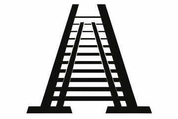 ladder silhouette line art vector illustration with a white background