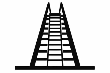 ladder silhouette line art vector illustration with a white background