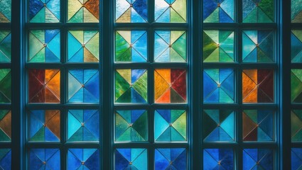 Background with a blue square