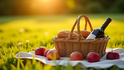 picnic basket with fruits and vegetables