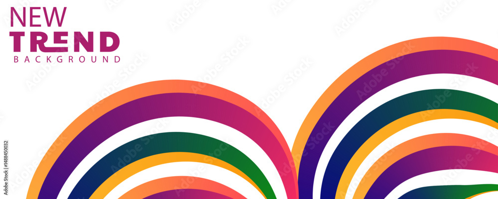 Poster abstract design background, abstract orange and red gradient geometric shape circle background. mode