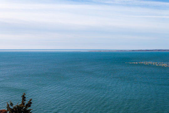 Duino, Italy - January 11, 2025: Sea view from the castle.