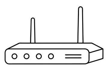 Obraz premium router silhouette line art vector illustration with a white background