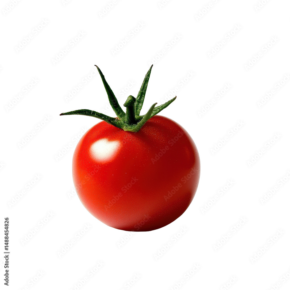 Poster fresh red cherry tomato on an isolated transparent background highlighting its vibrant color and smo