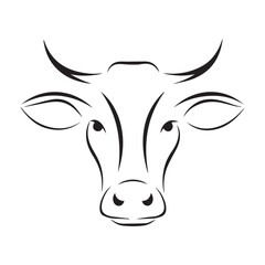 Cow brand stylish head mascot logo vector art illustration