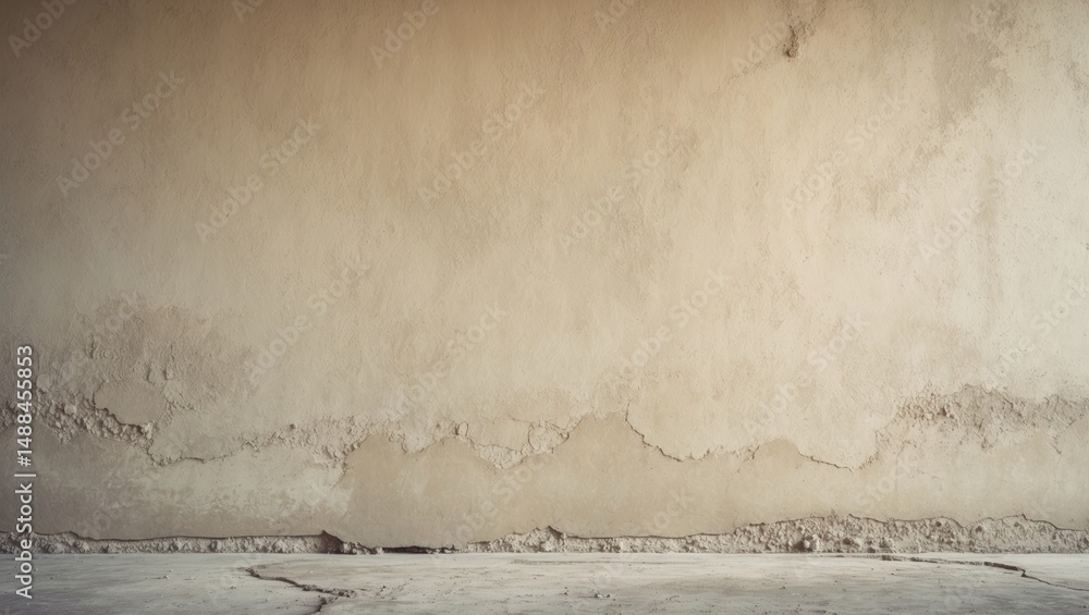 Poster cream-colored old concrete wall texture close-up suitable for display and web design