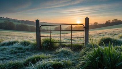 A strikingly frosty sunrise gazing towards