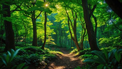 Obraz premium verdant woods