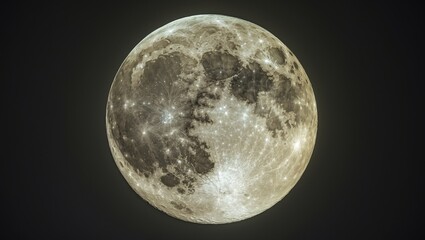 Naklejka premium Full moon scene depicted in isolation