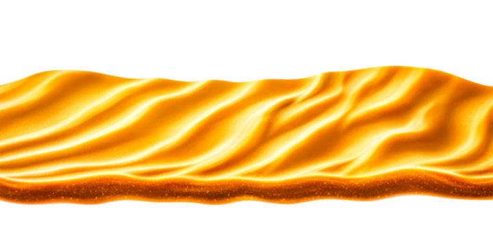 Gold liquid abstract wavy surface background, cut out transparent