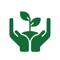 Nurturing seedling cupped by caring hands