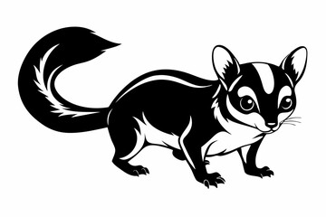 sugar glider silhouette line art vector illustration with a white background