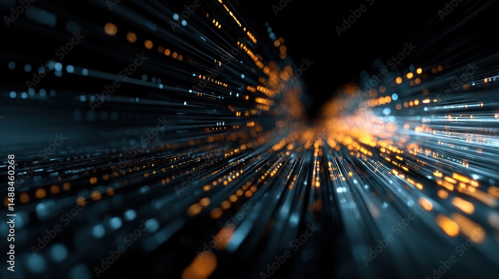 Aufkleber abstract digital tunnel: a journey through data streams