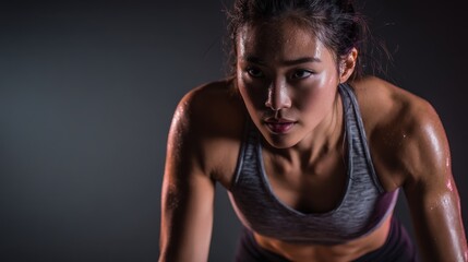 Determination: A Sweaty Portrait of a Female Athlete