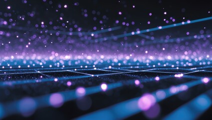 Obraz premium Light Particle Background in Sci-Fi Featuring Depth of Field and Bokeh