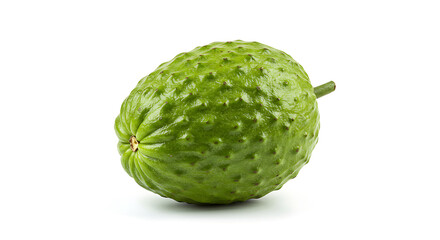 Obraz premium Green Chayote Squash Isolated on White with Bumpy Texture for Healthy Food and Ingredient Concepts