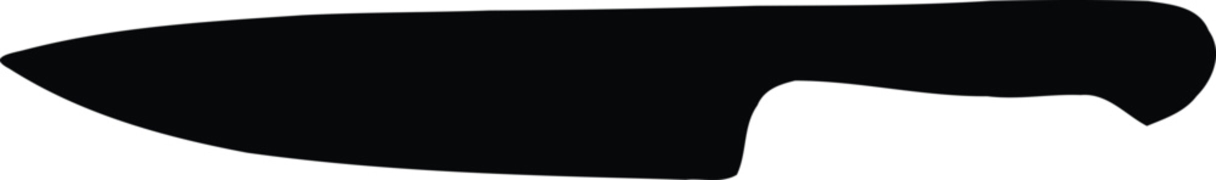 Silhouette of a Kitchen Knife &ndash; Minimalist Black Cooking Tool for Food Preparation, Chopping, and Slicing &ndash; Essential Culinary Equipment for Professional and Home Use