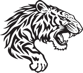 black outline silhouette tiger