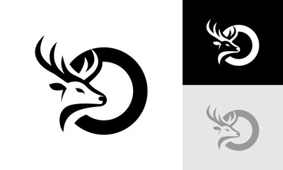 Obraz premium letter O deer logo