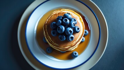 Dish featuring delicious pancakes and blueberries
