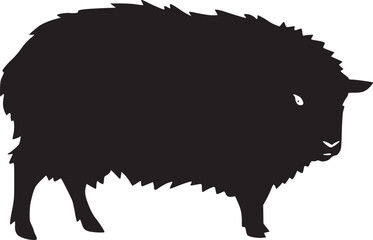 black and white silhouette tattoo of sheep