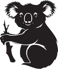 black outline silhouette koala © yahya25