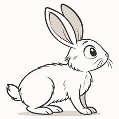 Adorable white rabbit cartoon illustration