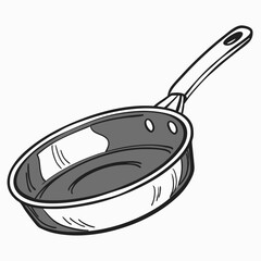 Professional frying pan illustration transparent background