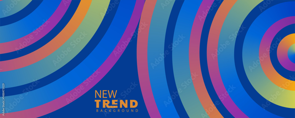 Poster abstract design background, abstract orange and red gradient geometric shape circle background. mode