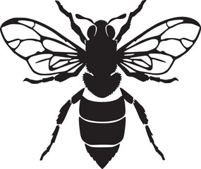 black and white silhouette tattoo of bee