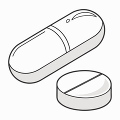 Professional capsule and tablet cutout, transparent background