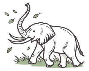 Majestic elephant illustration isolated on white background