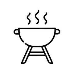 Barbecue Grill Icon Representing Outdoor Cooking and Grilling Activities