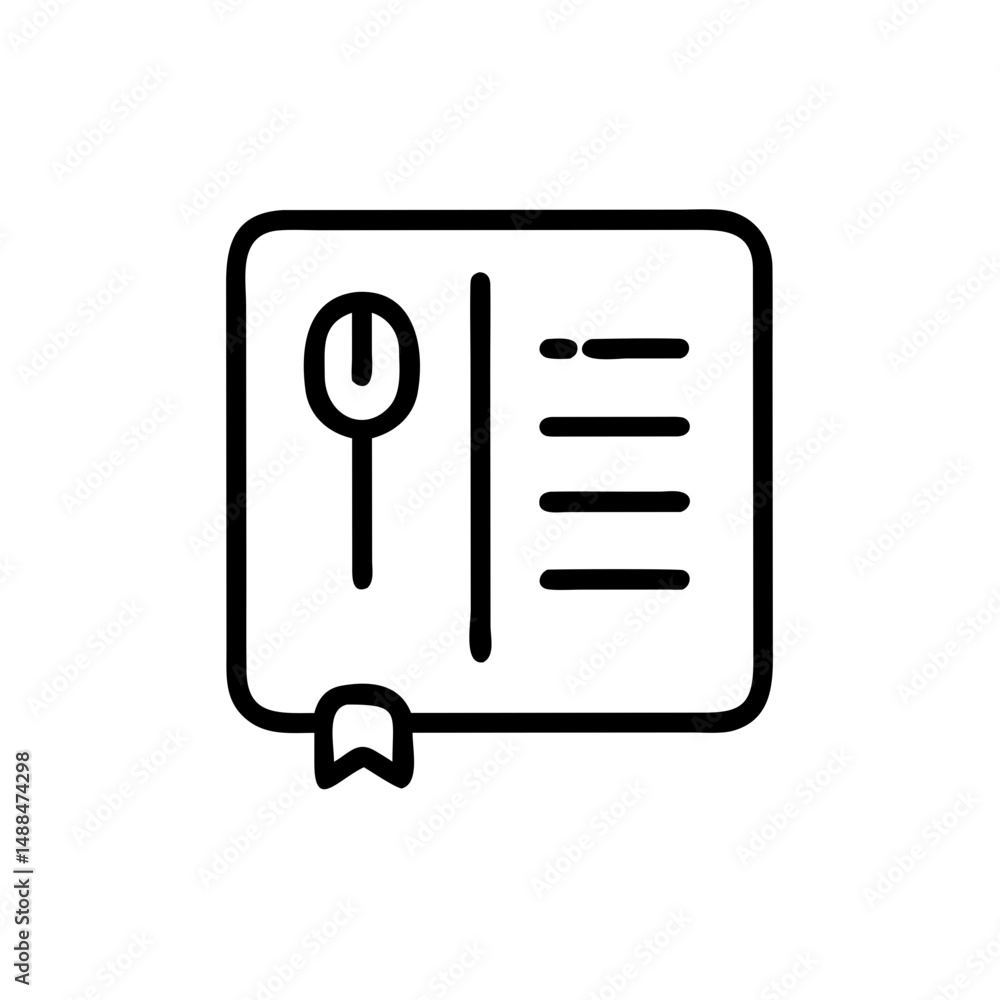 Aufkleber Cookbook Icon Representing Recipe Guide