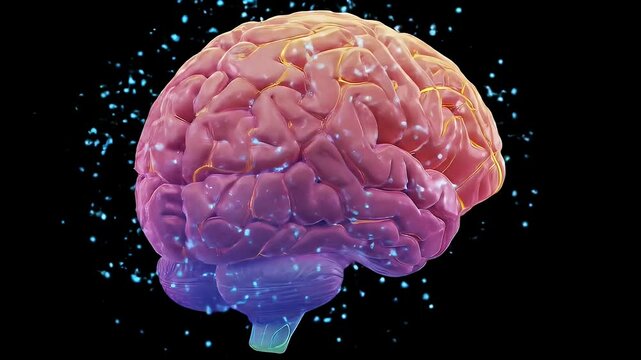 Colorful digital brain illustration showing neural connections.