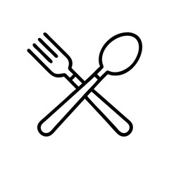Fototapeta premium Crossed Fork and Spoon Icon Representing Meal Symbol