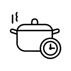 Obraz premium Cooking Pot with Timer Icon Representing Timed Meal Preparation