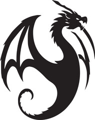 black silhouette of dragon