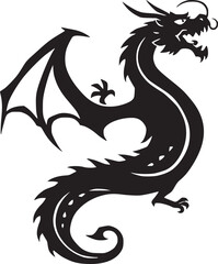 black silhouette of dragon
