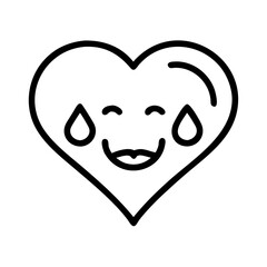Droplet Heart Icon Representing Emotional Expression
