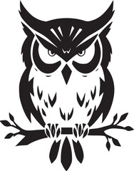 black outline owl tattoo