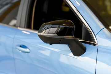 A car side mirror in a close up