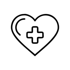 Obraz premium Heart with Medical Cross Icon Representing Health and Medical Care