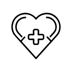 Fototapeta premium Heart with Medical Cross Icon Representing Health and Medical Care