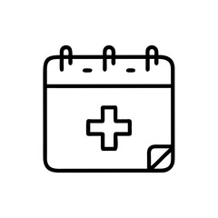 Medical Calendar Icon Representing Appointment Scheduling and Health Planning