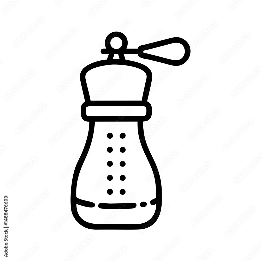Aufkleber pepper shaker icon representing spice container and tabletop seasoning
