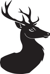 black and white silhouette tattoo of stag