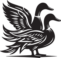 Obraz premium High quality black vector beautiful Duck