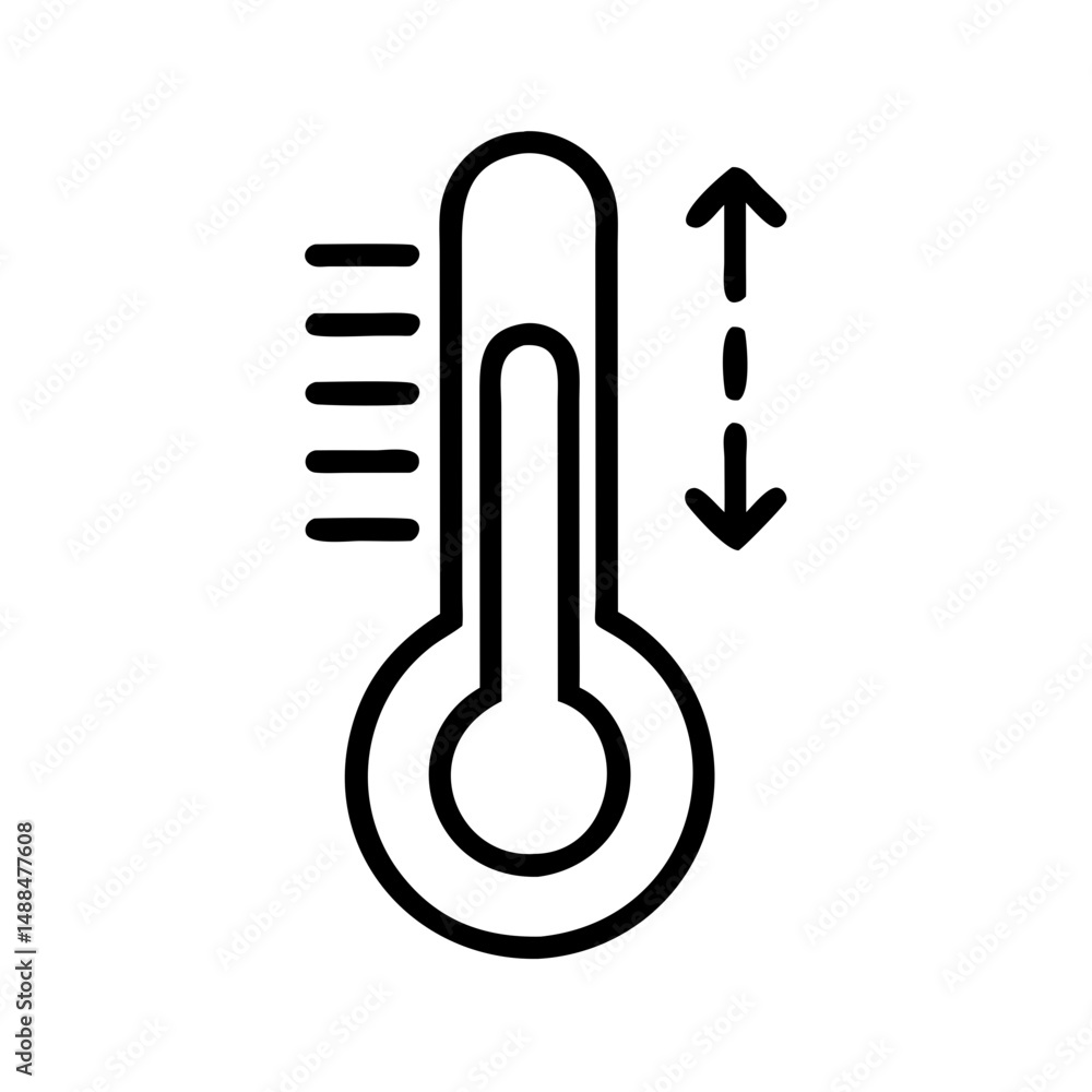 Poster Thermometer Icon Representing Temperature Measurement and Health Monitoring