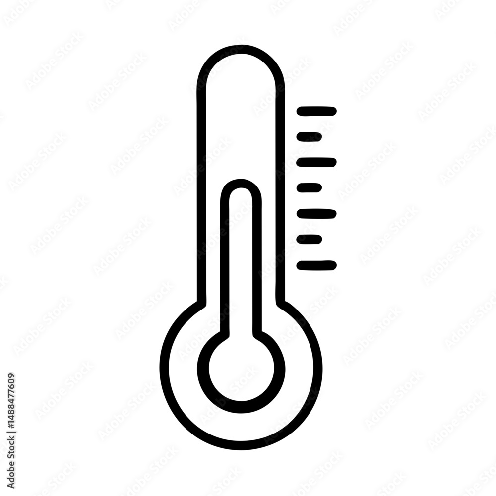 Poster Thermometer Icon Representing Temperature Measurement and Health Monitoring